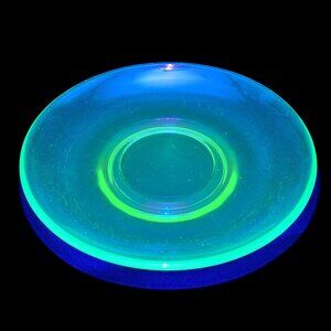 Vintage Uranium Depression Glass Green Collectible Saucer